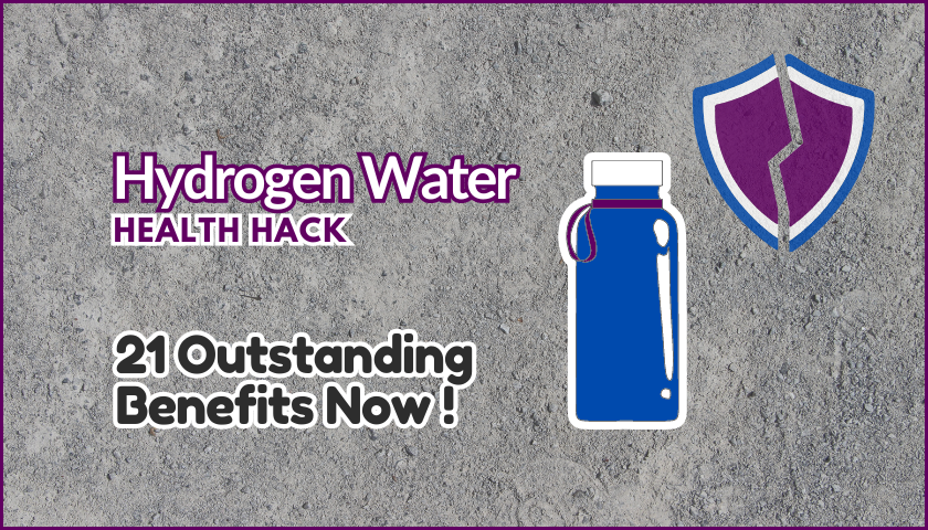 Hydrogen Water Benefits - Hack Symbol Shield & Water Droplets Image